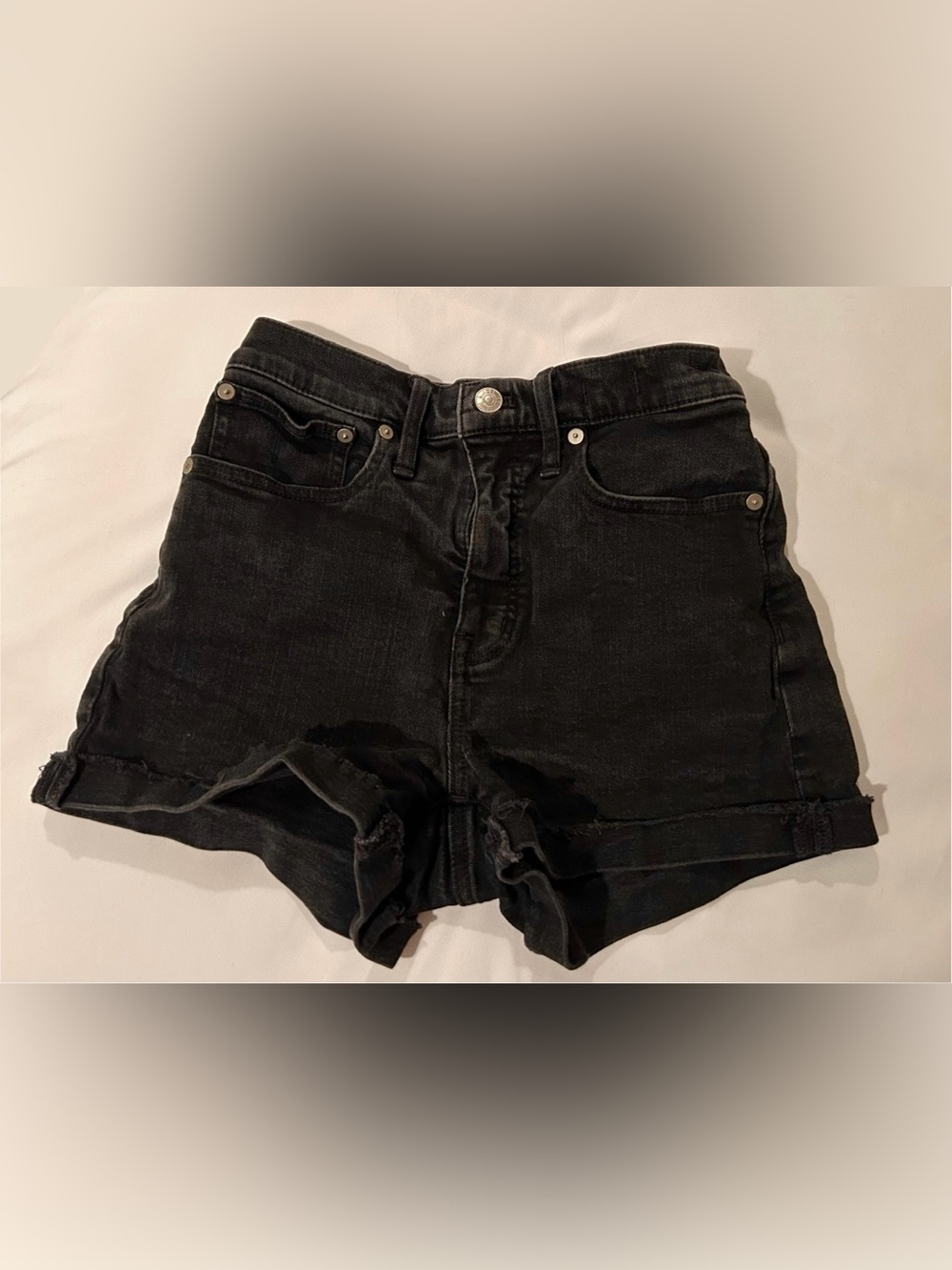 Madewell Black High-Rise Denim Shorts